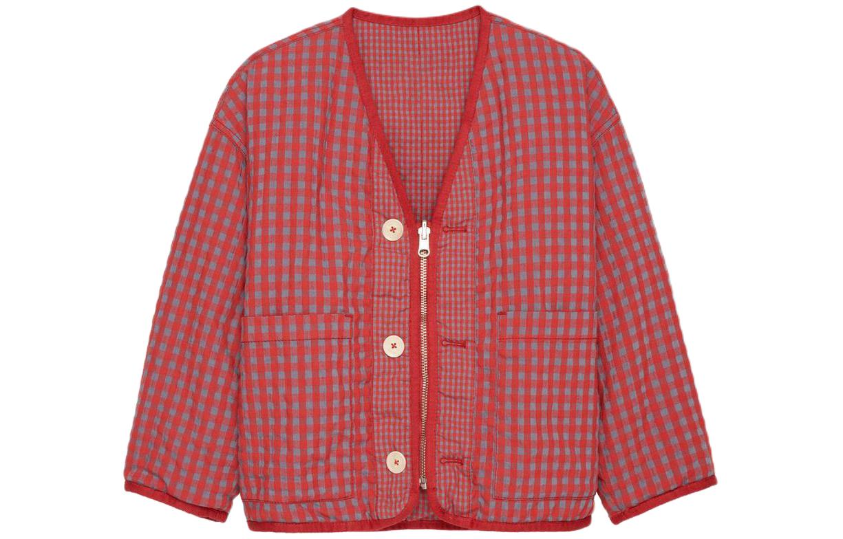 ZARA Colored long-sleeve, children's red jacket, V-neckline