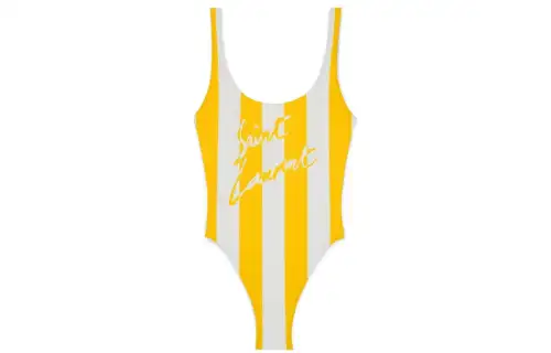 SAINT LAURENT Rive Droite Series One piece Swimsuit Women's Yellow