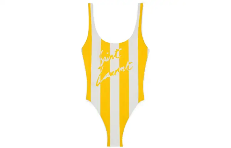 SAINT LAURENT Rive Droite Series One piece Swimsuit Women's Yellow