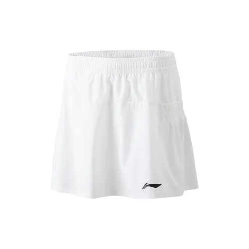 Li Ning Badminton Collection Casual Short Skirts Women's Standard White