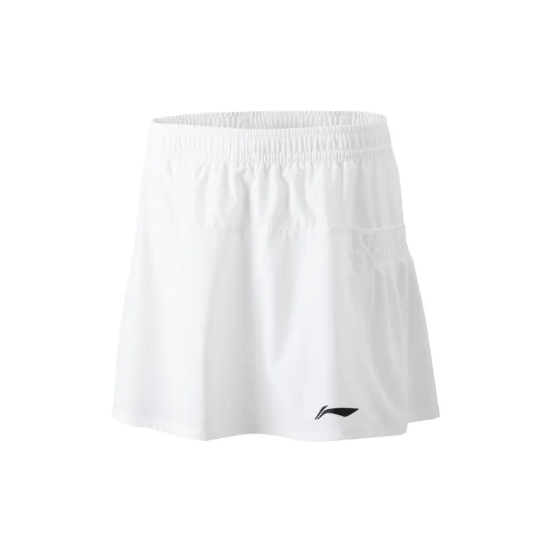 Li Ning Badminton Collection Casual Short Skirts Women's Standard White