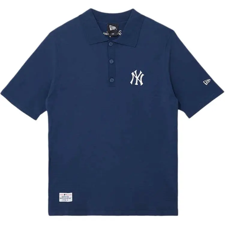 New Era Polo Shirts Unisex Navy Blue Polo Collar Moderate Straight Fit