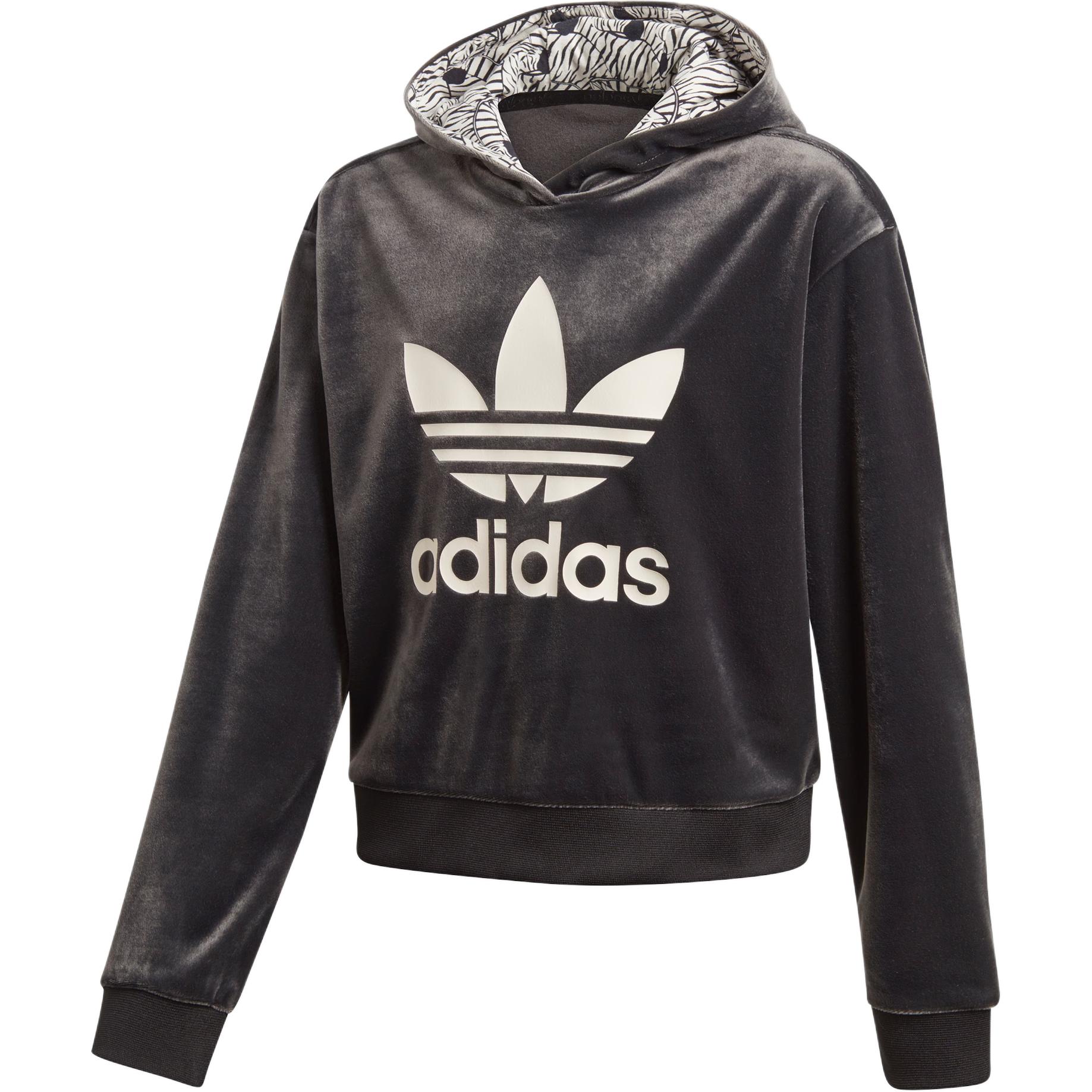 Женское худи adidas originals (черно-коричневое)