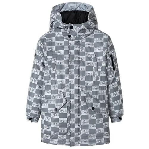 Converse Silver-gray children's long keep warm down jacket, mid-length