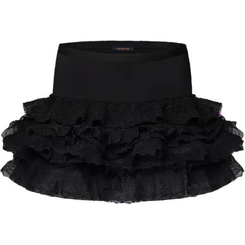 Lv Lace Frill Mini Skirt