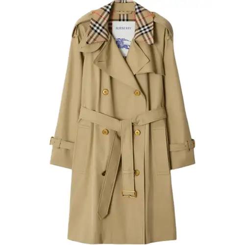Burberry Double Breasted Belted Trench Coat