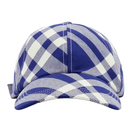 check-plaid cotton baseball cap