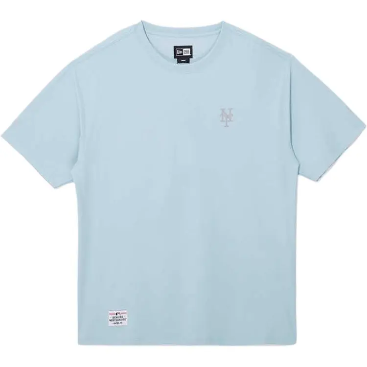 New Era X MLB T-Shirts Unisex Light Blue Crew Neck Thin