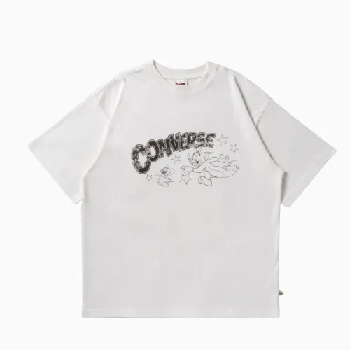 Converse T Shirts Unisex White Crew Neck Moderate