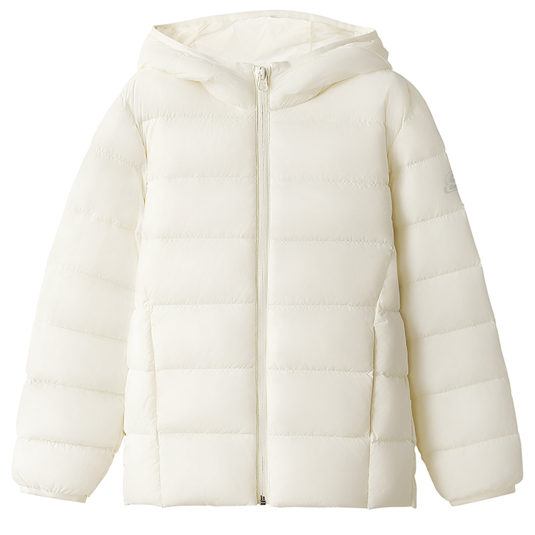 Skechers Skechers, comfortable light and thin long-sleeve with hood for leisure, children's cloth, cotton down jacket, western style, for teenagers
