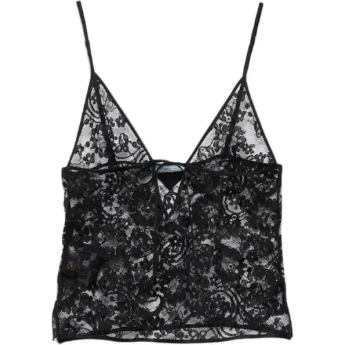 PRADA V Neck Laced Top