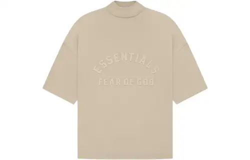 Fear of God EssentialsT-shirt Kids Essentials Tee Dusty BeigeThe Dusty Beige Collection Series Solid Color Letter Print Round Neck Short Sleeve Beige Children's Style