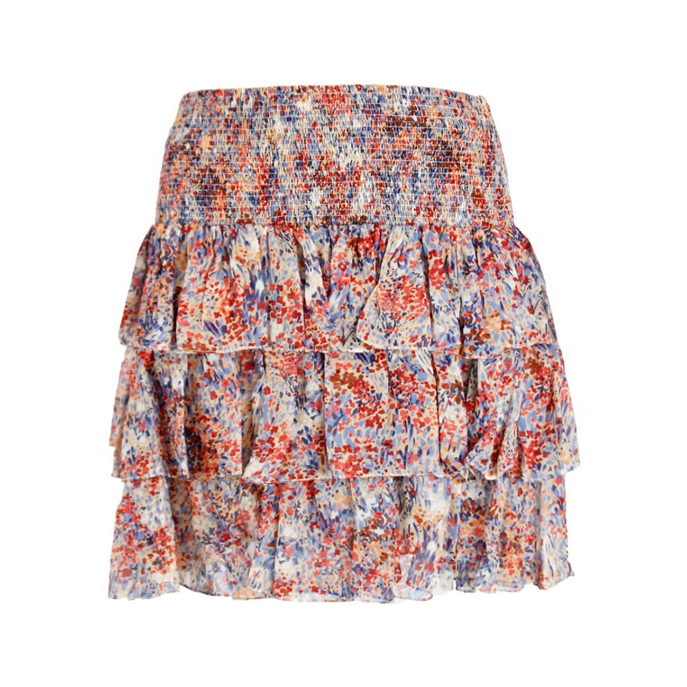 CELINE All Over Patterned Ruffled Skirt