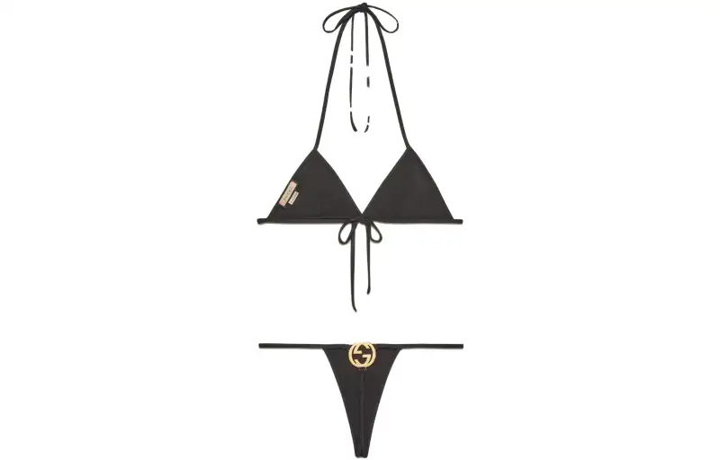 GUCCI Interlocking Logo Plaque Bikini Set