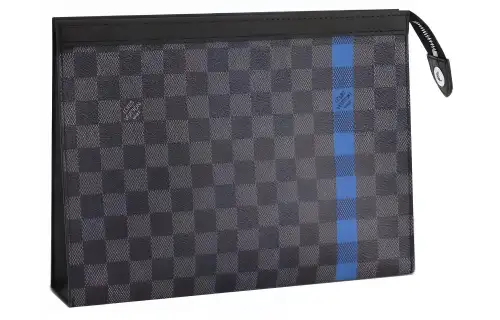 LOUIS VUITTON Pochette Voyage Calfskin Clutch Toiletry Bag Men's Graphite