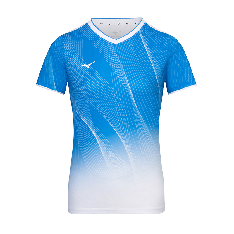 Mizuno Badminton Jersey Women’s Sky Blue/Orange Red/Purple