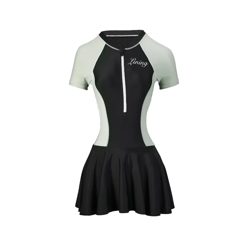 Li Ning Sports Fashion Collection One Piece Swimsuits Women's Skirt One Piece Swimsuit