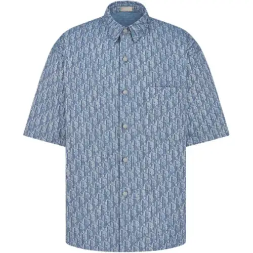 DIOR Shirts Men's Blue Lapel Moderate Other