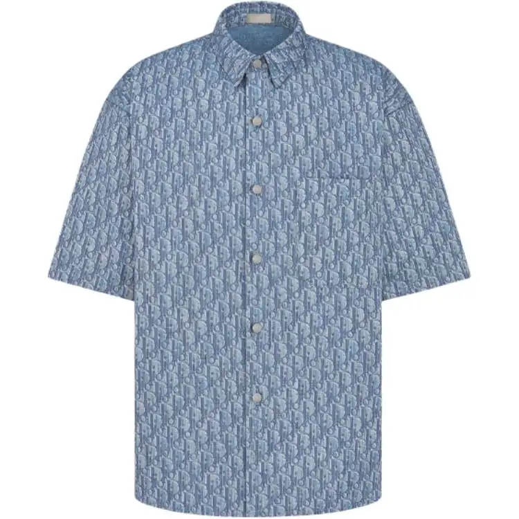 DIOR Shirts Men's Blue Lapel Moderate Other