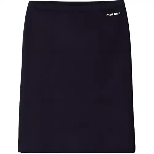 MIU MIU Casual Long Skirt Women's Marine Blue