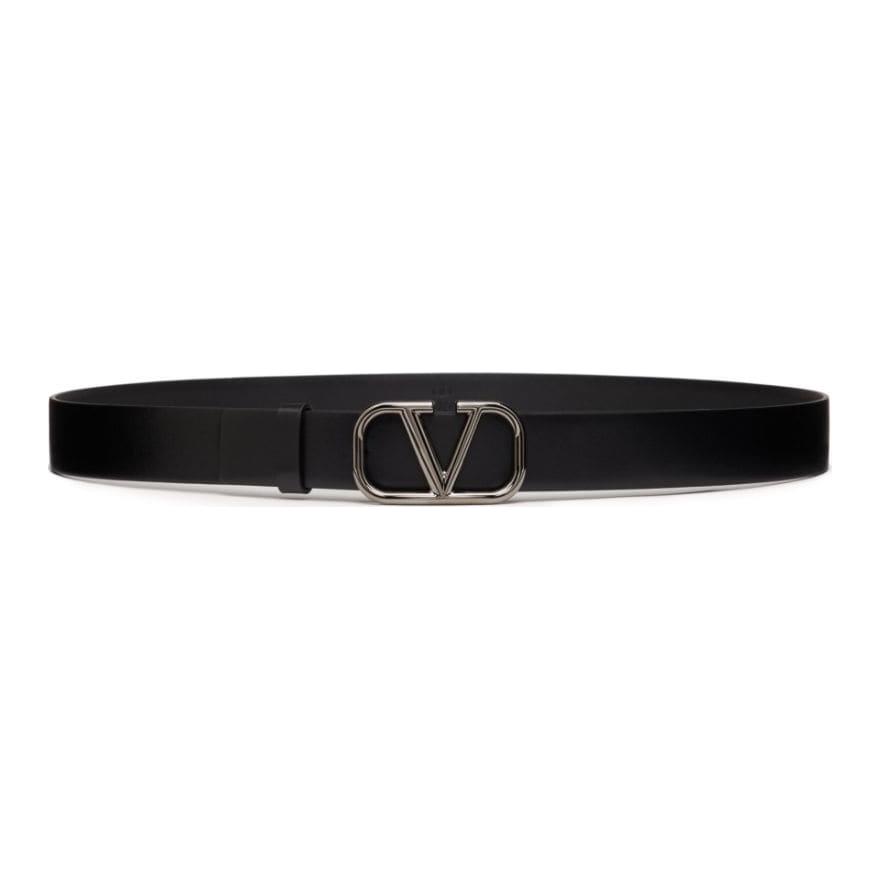 Мужской ремень Valentino Logo 3cm (черный) — фото 3