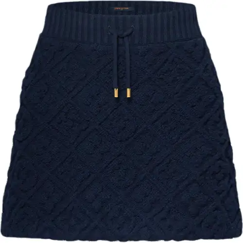 Lv Monogram Toweling Mini Skirt