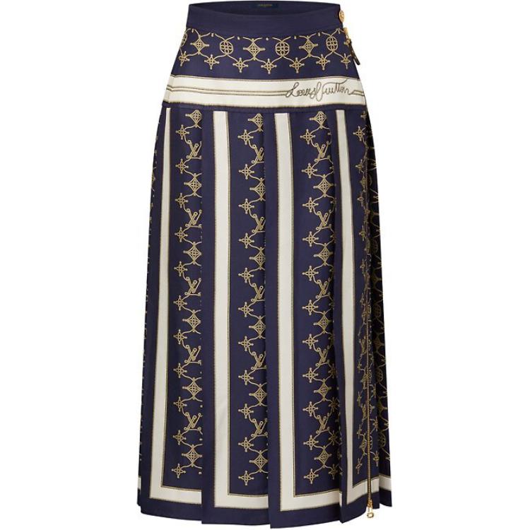 LOUIS VUITTON Nautical Monogram Midi Skirt