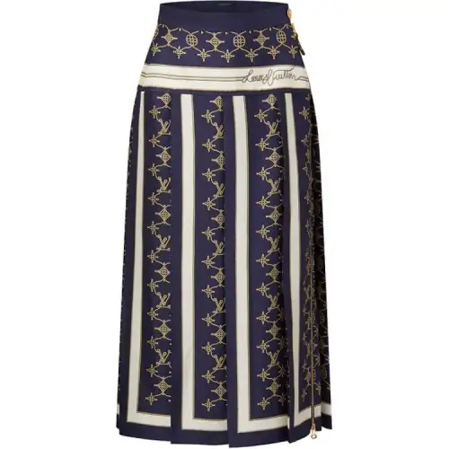 LOUIS VUITTON Nautical Monogram Midi Skirt