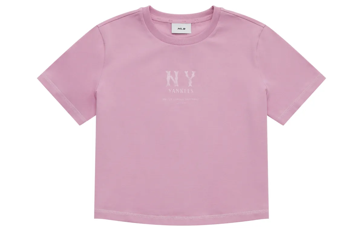 MLB New York Yankees Basic Collection SS25 T Shirt Women's Pink