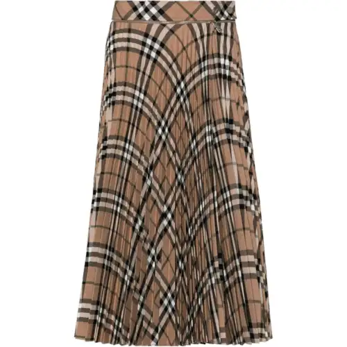Burberry SS24 Casual Long Skirt Women's Umber