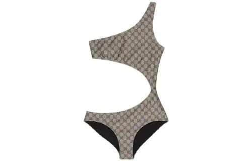 GUCCI Gg Stretch Jersey Swimsuit 'Beige/Ebony'