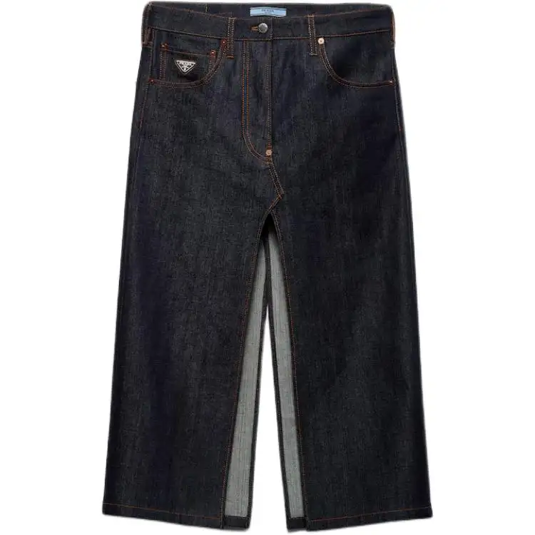 PRADA SS24 Casual Long Skirt Women's Blue