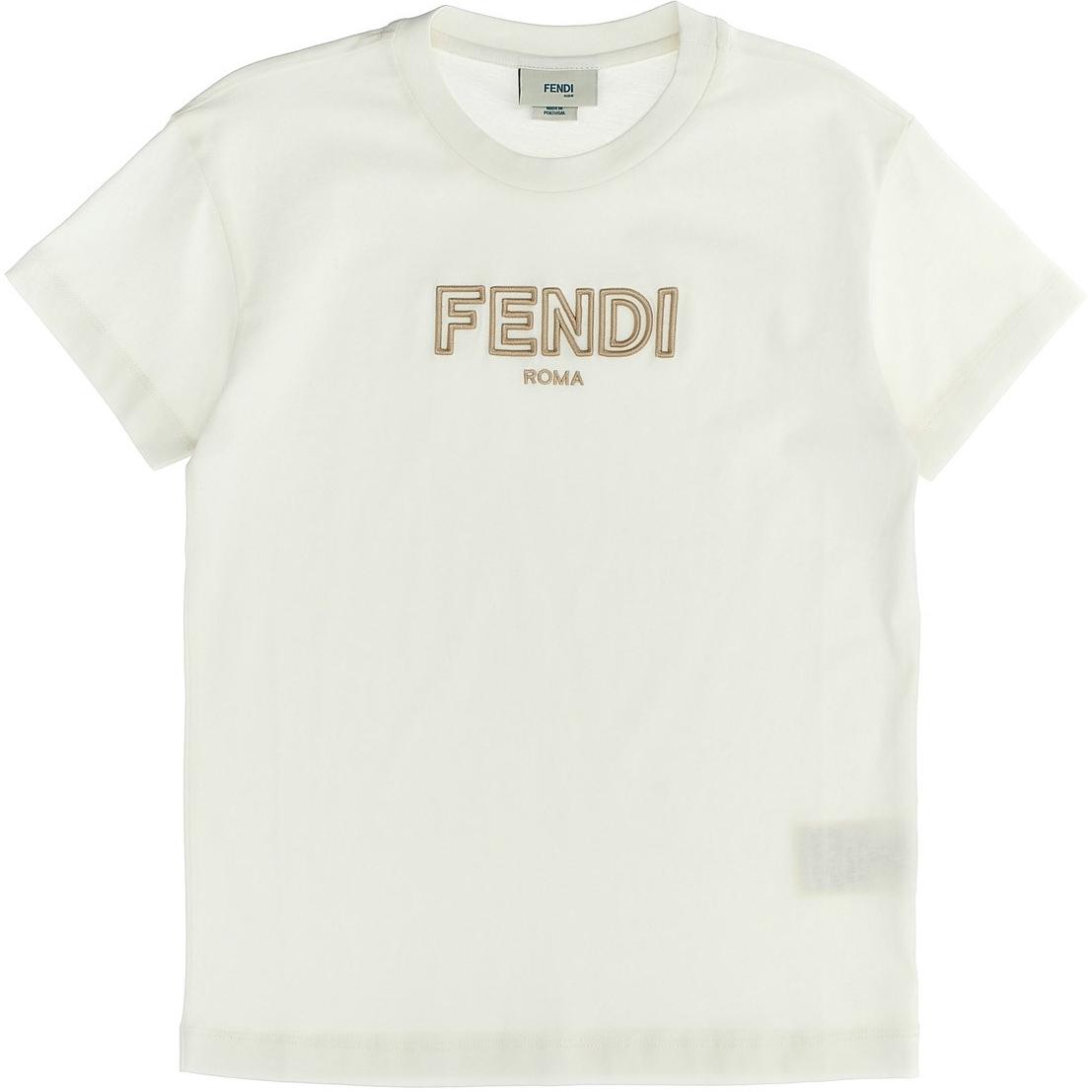 Женская футболка Fendi Kids (белая)