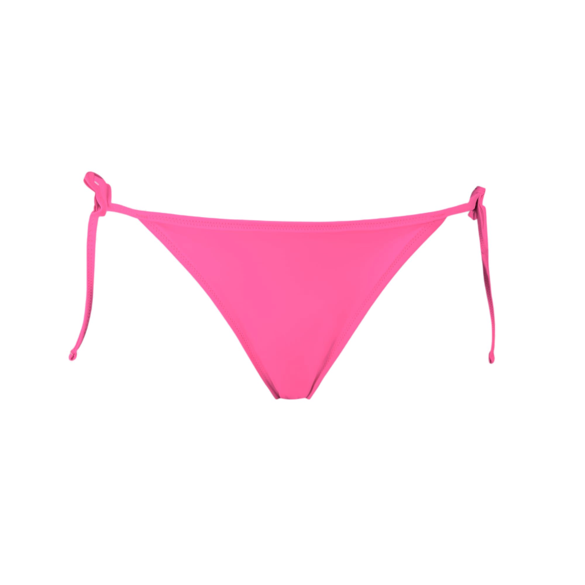 PUMA Swim Women's Bikini Bottoms Side Tie Swimming Shorts Women's Neon Pink