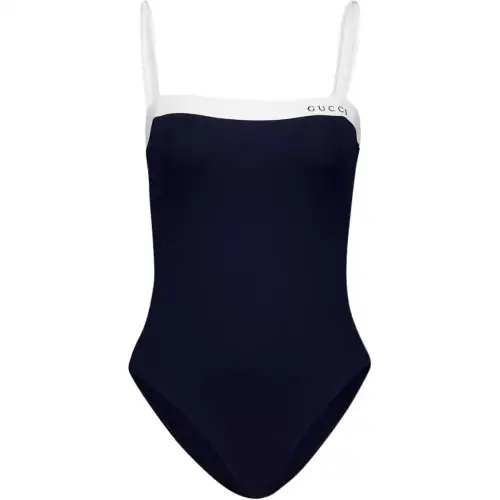 Gucci logo-lettering colourblock swimsuit
