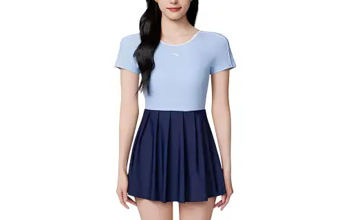 Anta One piece Swimsuit Women's Light Blue/Dark Blue