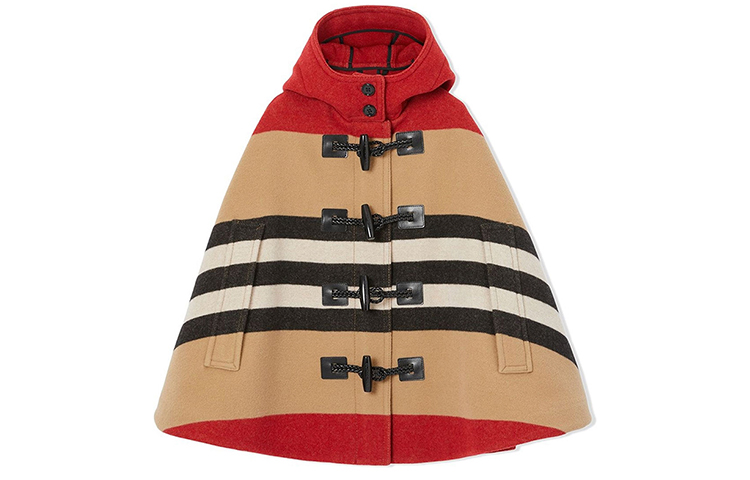 Burberry, children's classic woolen beige trench coat with hood, children's clothing