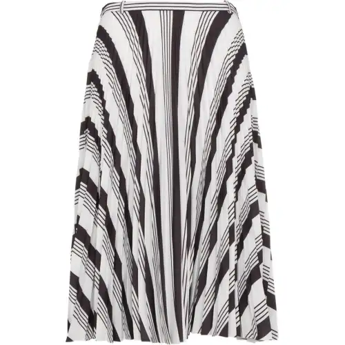 Balenciaga Pleated Midi Skirt With Stripes