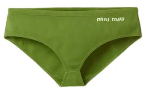 MIU MIU Logo Embroidered Stretched Bikini Bottoms