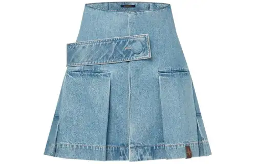 LOUIS VUITTON SS24 Denim Short Skirts Women's Light Blue