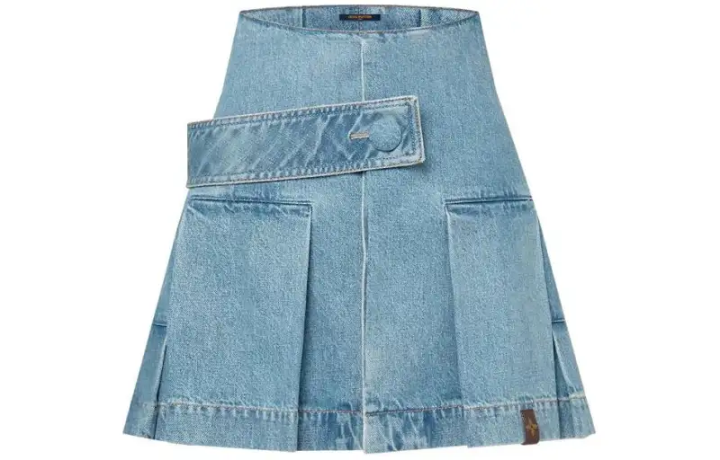 LOUIS VUITTON SS24 Denim Short Skirts Women's Light Blue