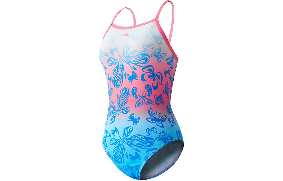 Anta One piece Swimsuit Women’s Pure White/Butterfly Rose Pink/Light Butterfly Blue