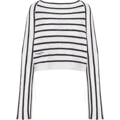 Christian DIOR Striped Cropped Jumper