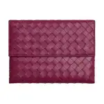 Bottega Veneta Woven Cow Leather Wallet Women's Vermilion