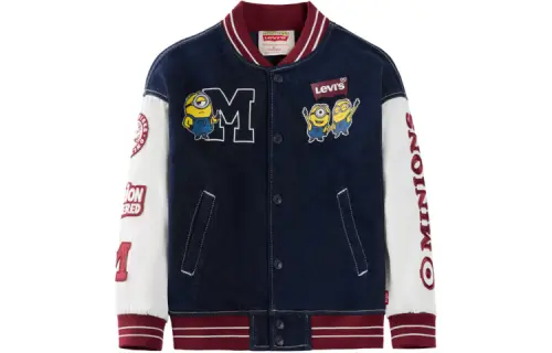 Levi’s x MINIONS comfortable outer jacket Minion IP joint children’s clothing medieval blue teenagers