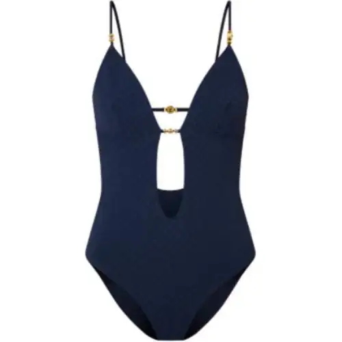 LOUIS VUITTON Monogram Charm One Piece Swimsuit One piece Swimsuit Women's Dark Blue