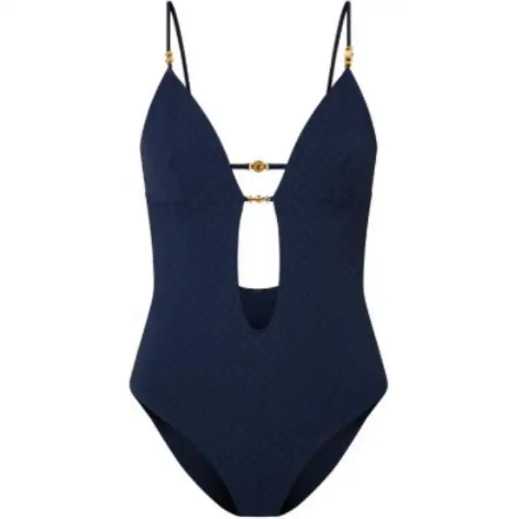 LOUIS VUITTON Monogram Charm One Piece Swimsuit One piece Swimsuit Women's Dark Blue