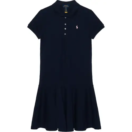 Polo Ralph Lauren Children's dress, navy polo, logo embroidery service, with short sleeve