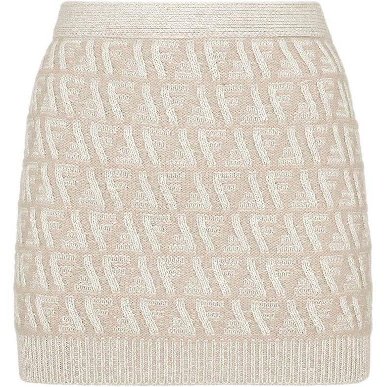 Женская юбка Fendi Logo (бежевая)