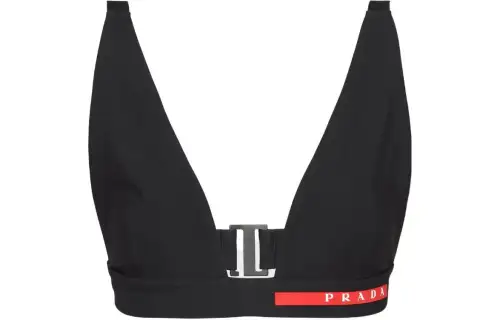 PRADA Stretch Jersey Swimsuit Top Two Piece Swimsuit Women's Black